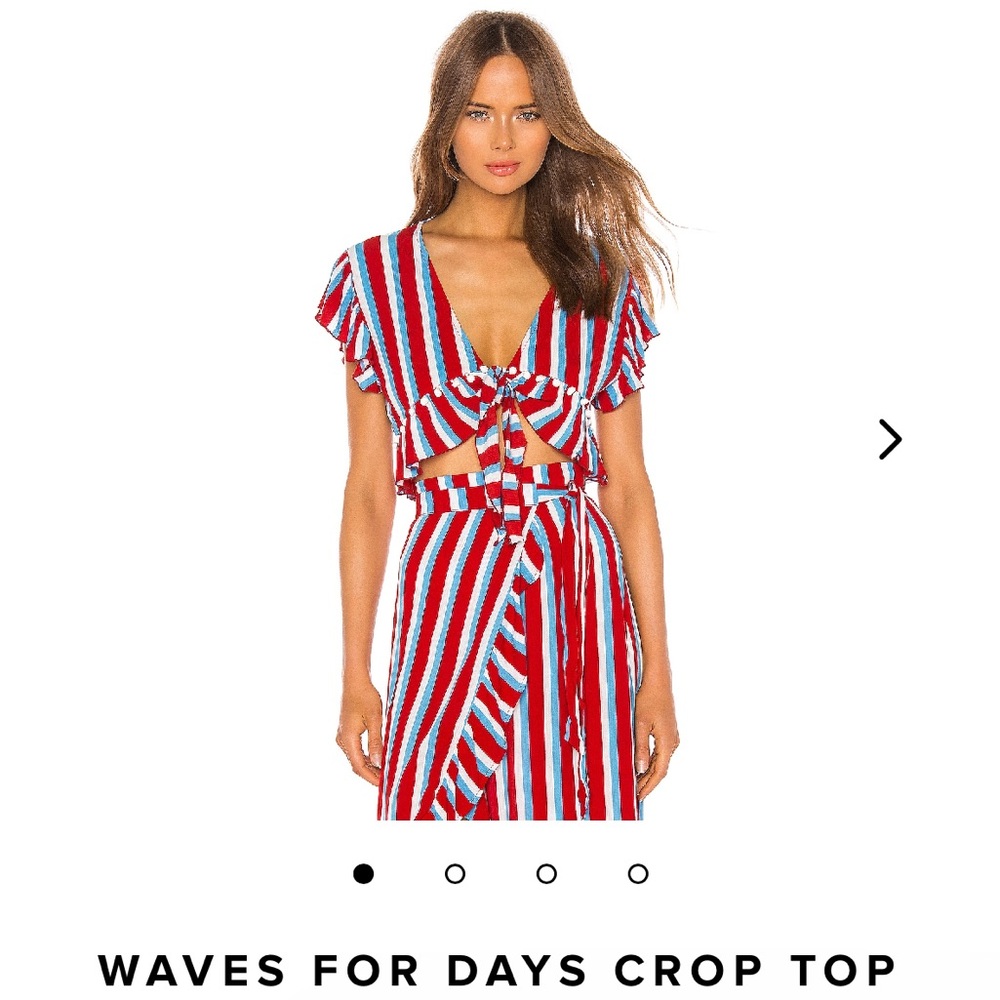 REVOLVE LOVERS AND FRIENDS XS STRIPPED WAVES FOR DAYS CROP TOP NWTS